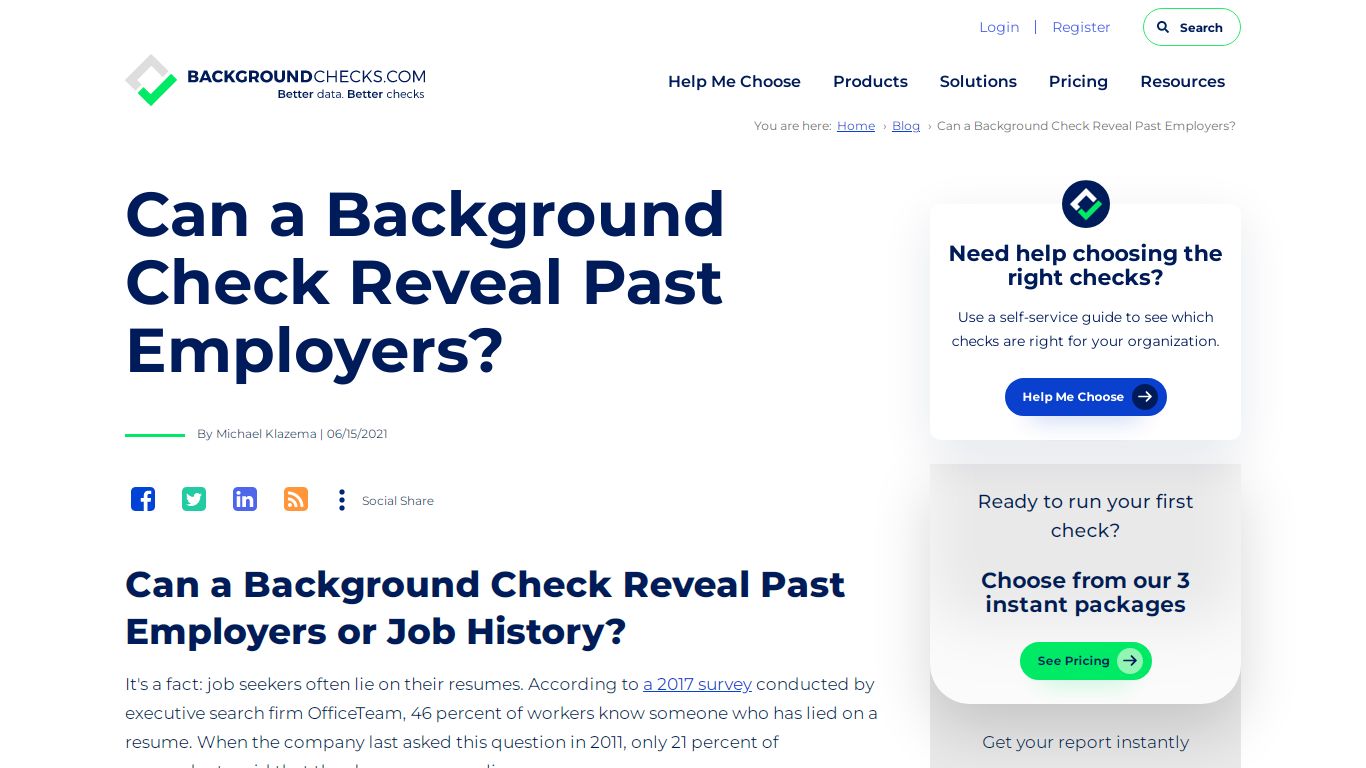 Can a Background Check Reveal Past Employers?
