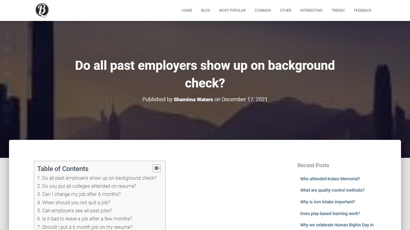 Do all past employers show up on background check?