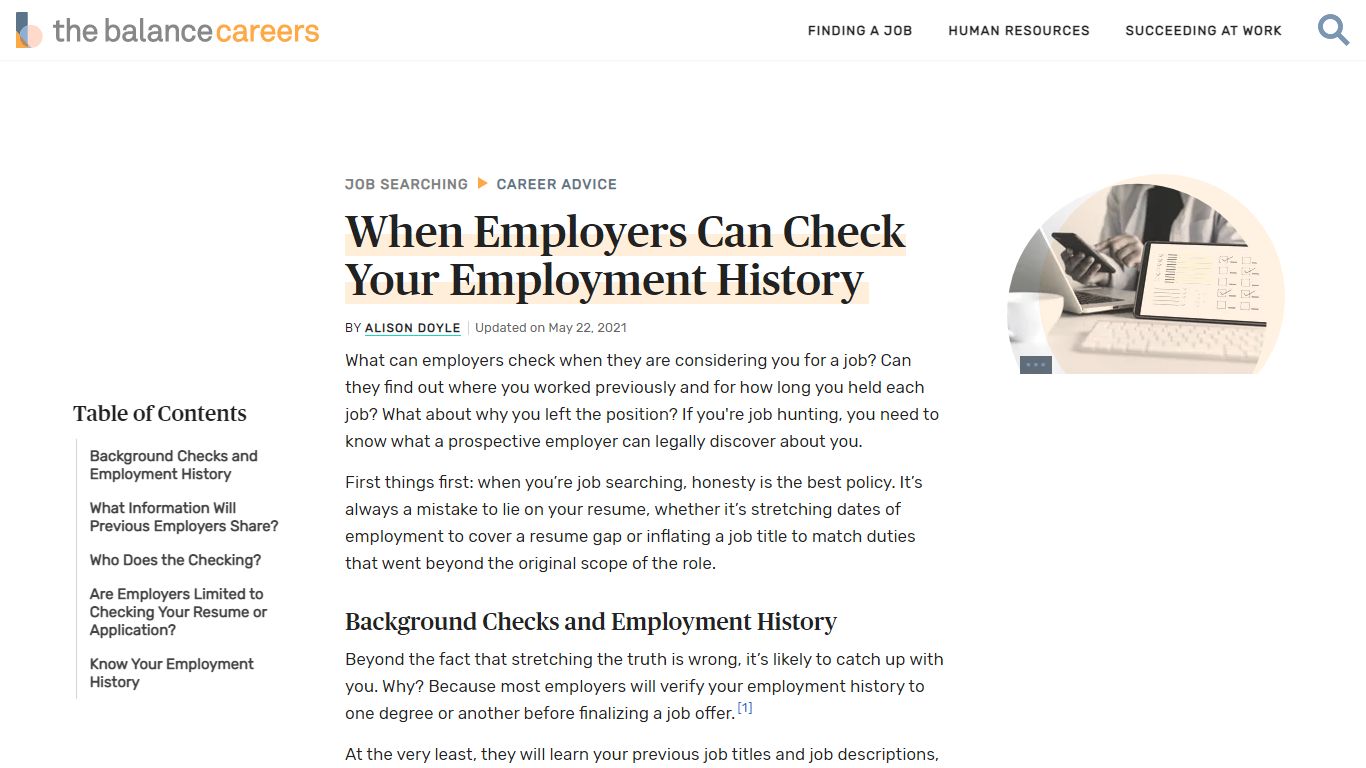 When Employers Can Check Your Employment History - The Balance Careers